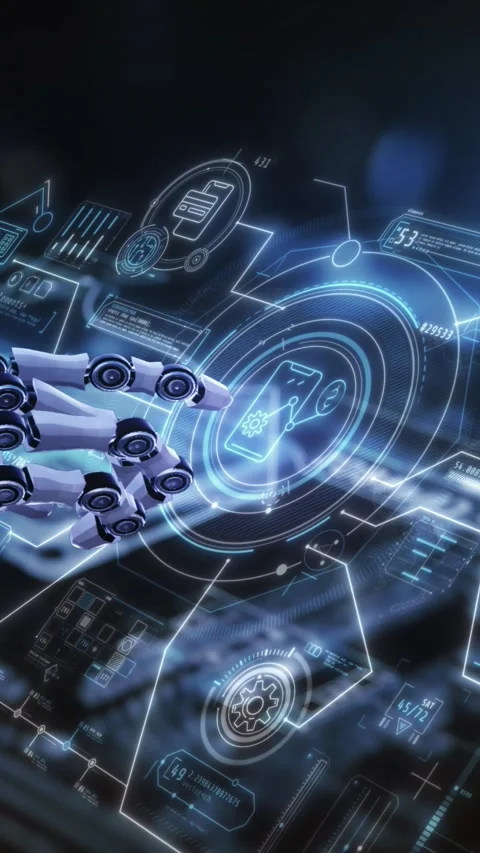 The work of artificial intelligence in the digital space. Stock Footage 324114731