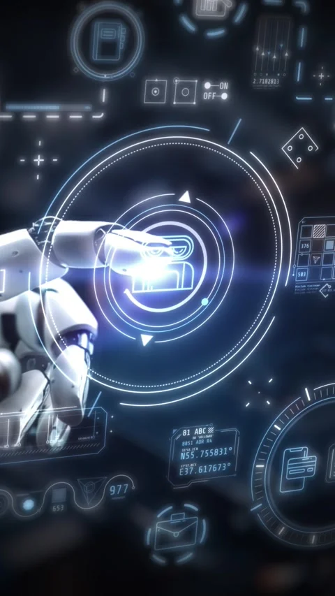 Work of artificial intelligence in digital space Stock Footage 328127351