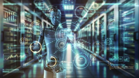 Work of artificial intelligence in the network Stock Footage 289041218