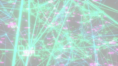 The work of artificial intelligence.Abstract digital data nodes and connection Stock Footage 99576963