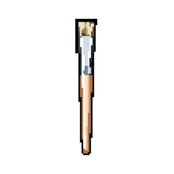Work artist paint brush pixel art vector illustration Stock Illustration