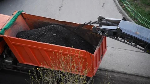Work of asphalt milling machine Video stock 242352747