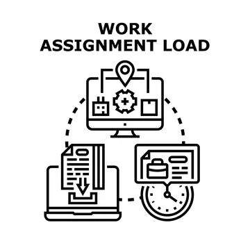 Work assignment load concept managing tasks and deadlines 스톡 일러스트