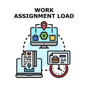 Work assignment load concept managing tasks and deadlines Stock Illustration