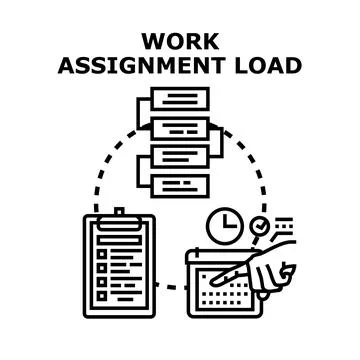 Work assignment load planning and management task scheduling 스톡 일러스트