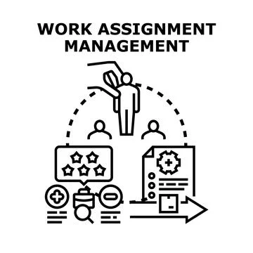 Work assignment management process vector illustration concept Stock Illustration