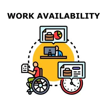 Work availability concept with diverse workforce access Stockillustratie