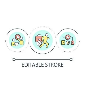 Work avoidance loop concept icon Stock Illustration