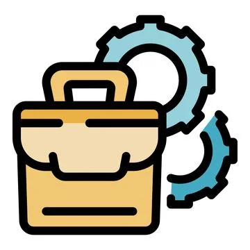 Work bag and gears representing automation and technological advancement Stock Illustration