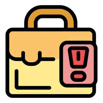 Work bag showing warning sign for important notification Stock Illustration