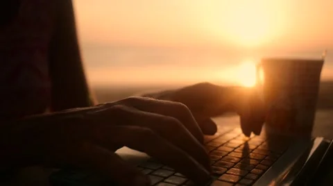 Work from beach anywhere Stock Footage 60952599