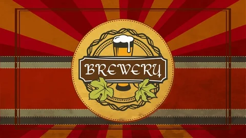 Work beer brewery product on circular weave texture fancy with foam brew Stock Footage 129323837