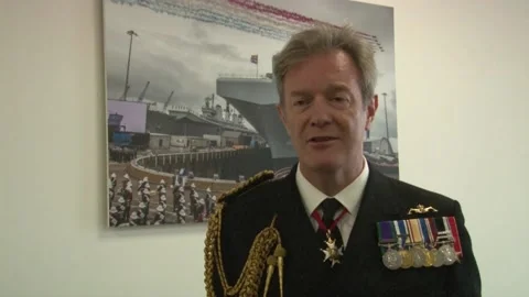 Work begins on first of five Royal Navy warships Stock Footage 161418078