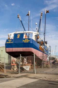 Work being done on scalloper Paul &amp; Michelle Stock Photos