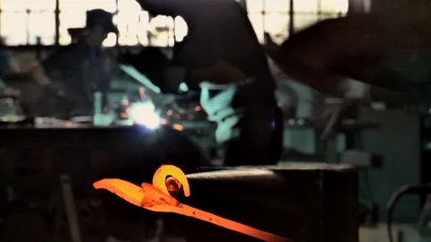 Work in a blacksmith's workshop Stock-Footage 125948470