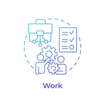 Work blue gradient concept icon Stock Illustration