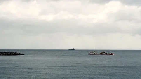 Work boat Stock Footage 208139197