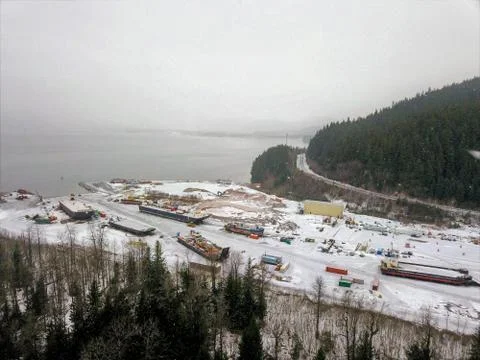 Work boats doing there thing in Alaska Stock Photos