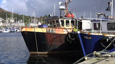 WORK BOATS IN SCOTLAND Stock Footage 67891540