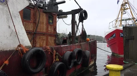 WORK BOATS IN SCOTLAND Stock Footage