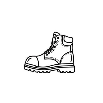 Work boot icon: construction shoe outline 스톡 일러스트