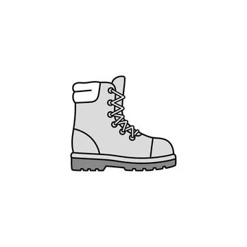 Work boot illustration simple style on white background Stock Illustration