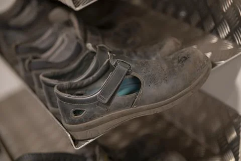 Work boots are not the first freshness. Stock Photos
