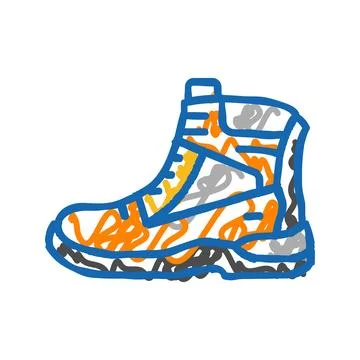 Work boots civil engineer icon doodle illustration Illustrazione stock