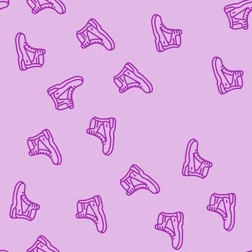 Work boots civil engineer line seamless pattern Illustrazione stock