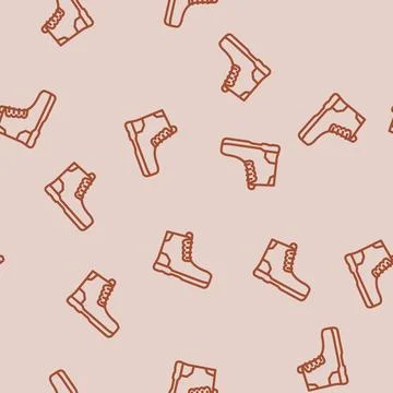 Work boots civil engineer line vector seamless pattern Illustrazione stock