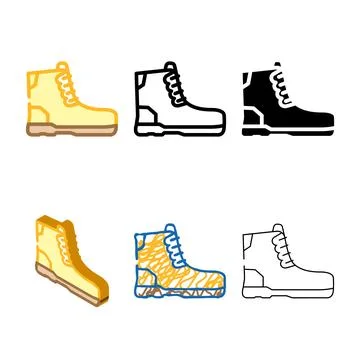Work boots civil engineer multistyle color icon vector Stockillustratie