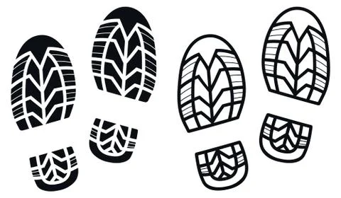 Work Boots Print, Vector Illustration Stock Illustration