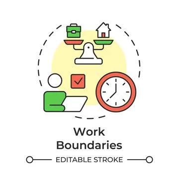 Work boundaries multi color concept icon Stock Illustration