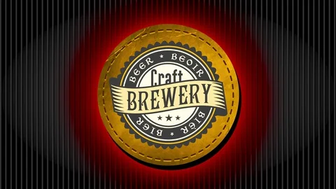 Work brew distillery with classic celtic styled offset written on circular Stock-Footage 129271998