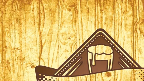 Work brew group brewery deal branding with scratched antique elements on timber Stock Footage 132206468
