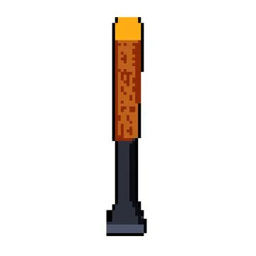 Work brick chisel pixel art vector illustration Stock Illustration