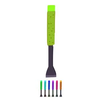 Work brick chisel vector cartoon graphic Stock Illustration