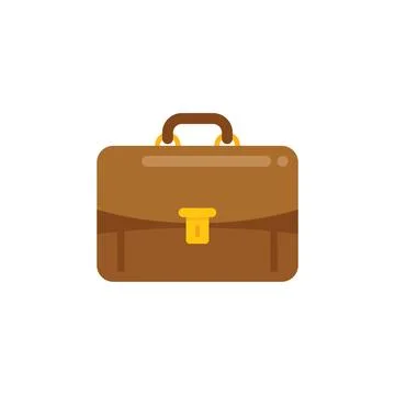 Work briefcase icon flat vector. Case bag Stock Illustration