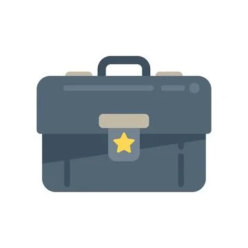 Work briefcase icon flat vector. Event time Ilustração Stock