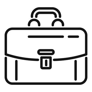Work briefcase icon outline vector. Case bag Illustrazione stock