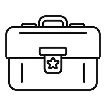 Work briefcase icon outline vector. Event time Ilustração Stock