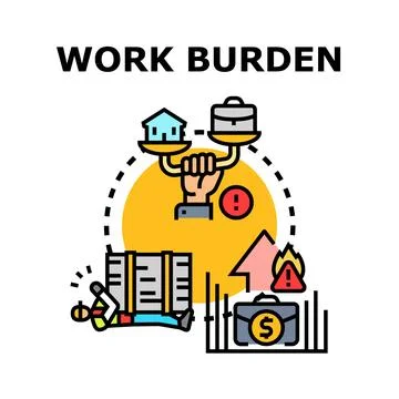 Work burden balancing home and career responsibilities Stock Illustration