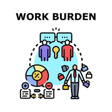 Work burden concept representing stress and task management 스톡 일러스트