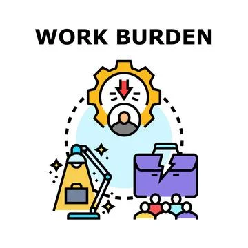 Work burden pressure impacting employees and business Stock Illustration
