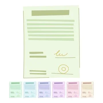 Work business contract vector cartoon graphic Stock Illustration