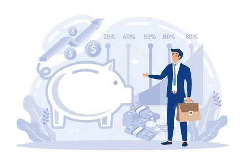 Work with business plan creation. Teamwork with idea of new project, planni.. Stock Illustration