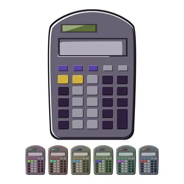 Work calculator device cartoon vector graphic Illustrazione stock
