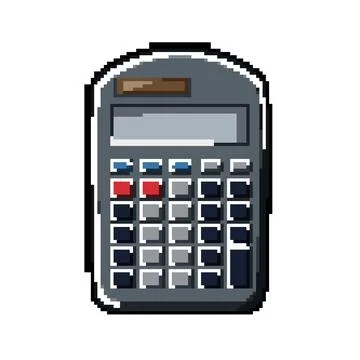 Work calculator device pixel art vector illustration Stock Illustration
