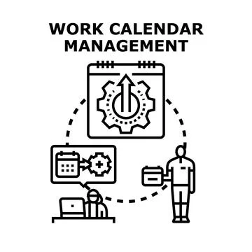 Work calendar management concept optimizing time planning Stock Illustration