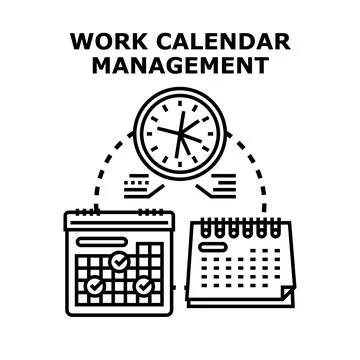 Work calendar management planning task scheduling organization concept Stock Illustration